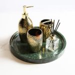 Round Green Marble Tray -
