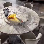 Polished Italian Calacatta Altissimo Gold Marble Table -