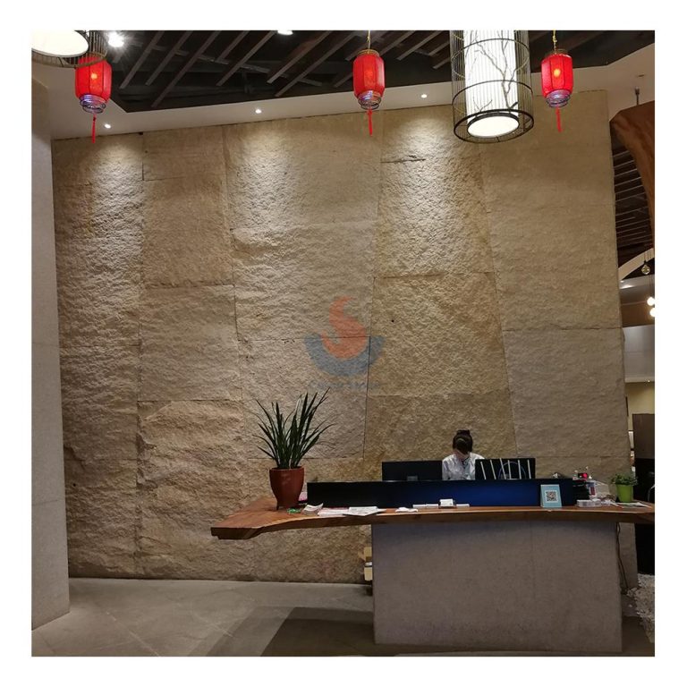 Split Face Rust Yellow Sunset Granite Stone Wall Cladding