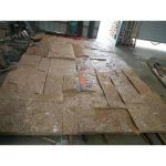 Split Face Rust Yellow Sunset Granite Stone Wall Cladding Stone -