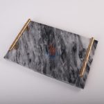 Rectangular Home Decor Bathroom Dresser Metal Serving Marble Tray -