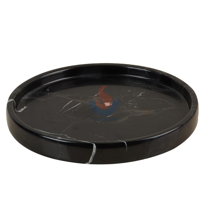 Round White Marble Decorative Tray