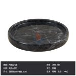 Round White Marble Decorative Tray -