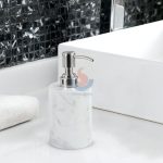 White Marble Resin Lotion Dispenser With Hand Pump -