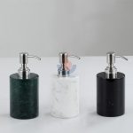 White Marble Resin Lotion Dispenser With Hand Pump -