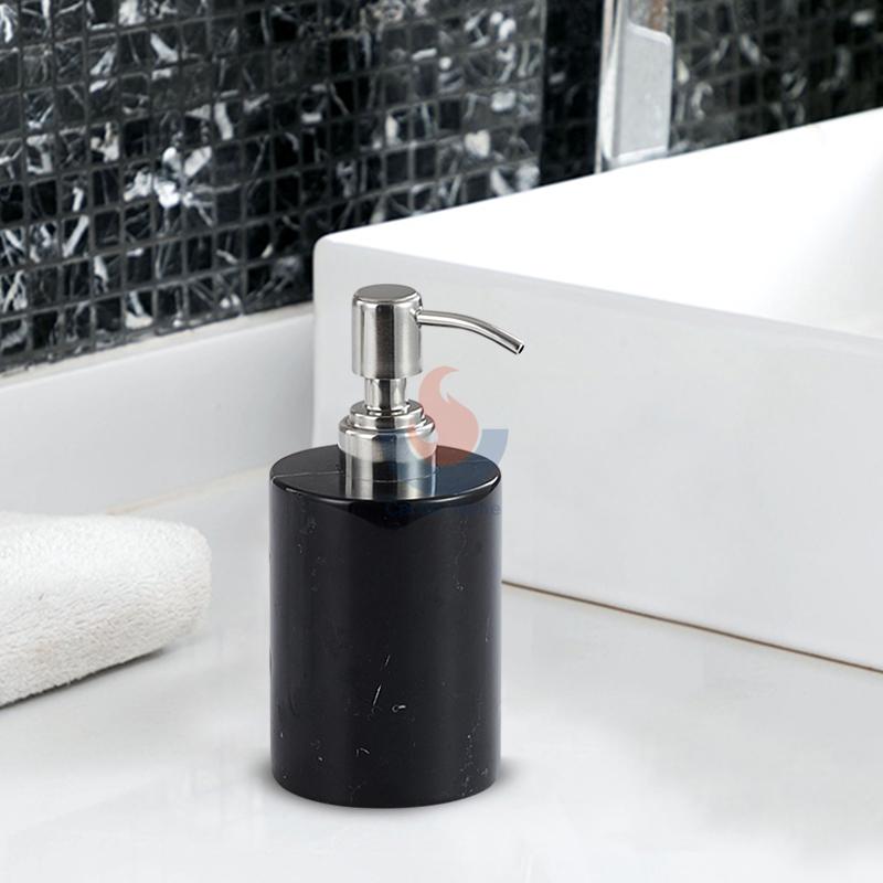Black Marble Resin Lotion Dispenser with Hand Pump