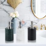 Black Marble Resin Lotion Dispenser With Hand Pump -