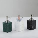 Black Marble Resin Lotion Dispenser With Hand Pump -