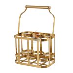 Modern Golden Tabletop Portable Wine Rack Bottle Holder -