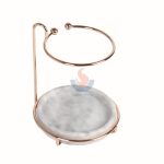 Modern Artisan Brass & Marble Jewellery Stand -