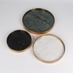 Round Black Marble Tray With Gold Edge -