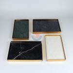 Metal Frame Marble Tray Rectangle Jewelry Display Tray Desktop Storage Organizer Decorative Tray Valet Tray Multi-Use Tray For Keys Jewelry Cosmetics Drinks -