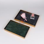 Metal Frame Marble Tray Rectangle Jewelry Display Tray Desktop Storage Organizer Decorative Tray Valet Tray Multi-Use Tray For Keys Jewelry Cosmetics Drinks -