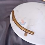 Metal Handle Round Black White Marble Tray Home Decoration Storage Supplies Coffee Tea Set Dessert Jewelry Outline Tray -