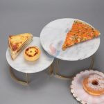 2 Layer Marble Cake Stand Custom Size Natural Store Round Wedding Cake Display Stand -