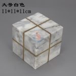 White Marble Cube Sculpture Home Decoration -
