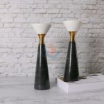 Simple Modern Candlestick Nordic Neoclassical Black Marble Candle Holders Wedding Centerpieces Lantern Kandelaar Home Decor -