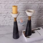 Simple Modern Candlestick Nordic Neoclassical Black Marble Candle Holders Wedding Centerpieces Lantern Kandelaar Home Decor -