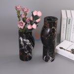 Black Marble Simple Modern Candlestick Nordic Neoclassical Black Marble Candle Holders Wedding Centerpieces Lantern Kandelaar Home Decor -