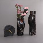Black Marble Simple Modern Candlestick Nordic Neoclassical Black Marble Candle Holders Wedding Centerpieces Lantern Kandelaar Home Decor -