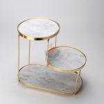 LUXURY NATURAL MARBLE PLATING GOLD 3LAYER COSMETICS BATHROOM STORAGE RACK HOME ACCESSORIES -