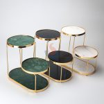LUXURY NATURAL GREEN MARBLE PLATING GOLD 3LAYER COSMETICS BATHROOM STORAGE RACK HOME ACCESSORIES -