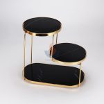 LUXURY NATURAL BLACK MARBLE PLATING GOLD 3LAYER COSMETICS BATHROOM STORAGE RACK HOME ACCESSORIES -