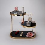 LUXURY NATURAL BLACK MARBLE PLATING GOLD 3LAYER COSMETICS BATHROOM STORAGE RACK HOME ACCESSORIES -