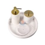 White Natural Real Marble Stone Bath Accessories -