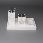 White Natural Real Marble Stone Bath Accessories -