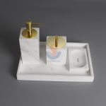 White Natural Real Marble Stone Bath Accessories -
