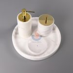 White Natural Real Marble Stone Bath Accessories -