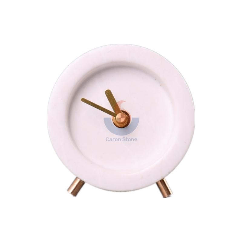 White Marble Clock Luxury Desk Clock Decorative Art Deco Personalized Small Clock