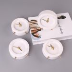 White Marble Clock Luxury Desk Clock Decorative Art Deco Personalized Small Clock -