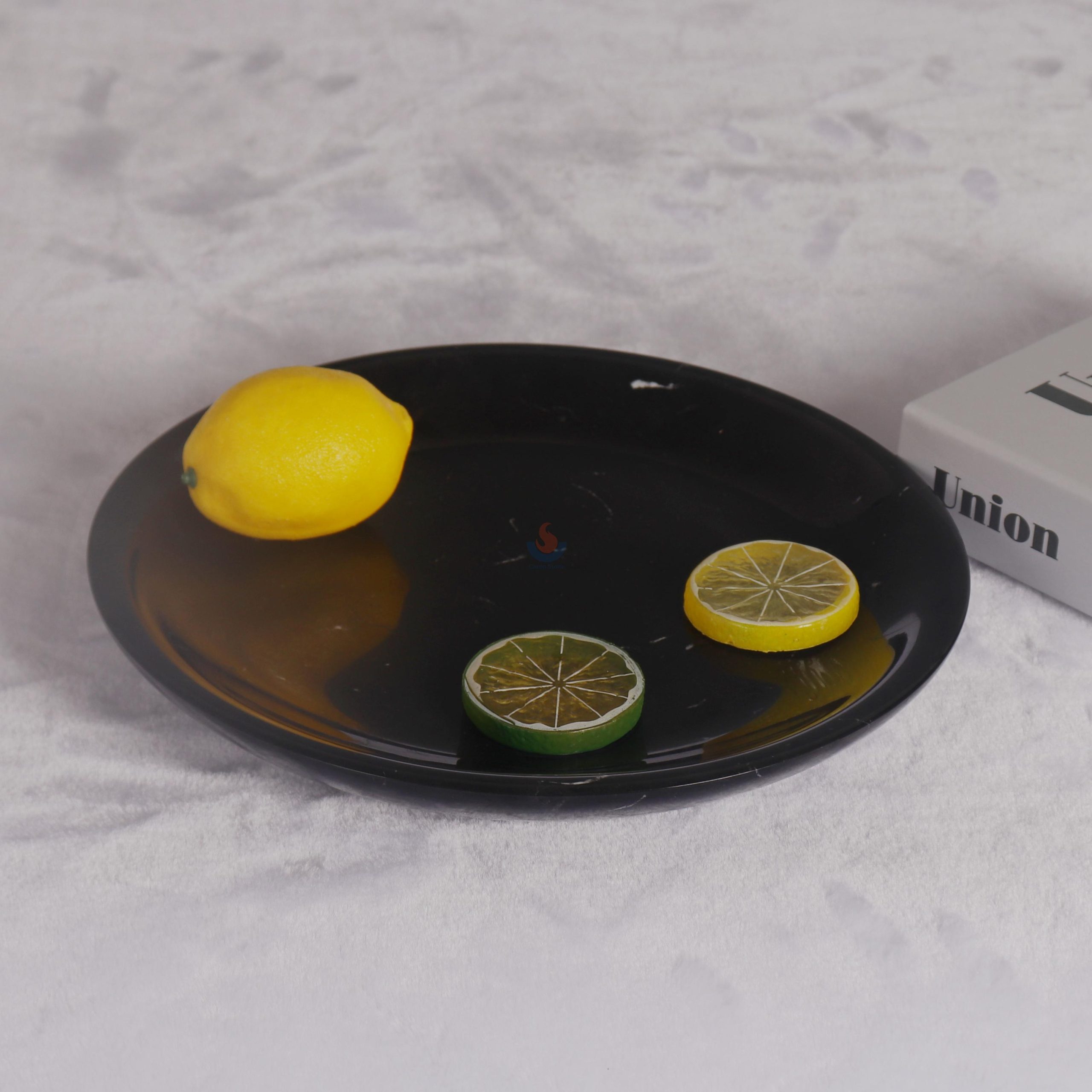 Black French Kitchen Marble Fruit Plate