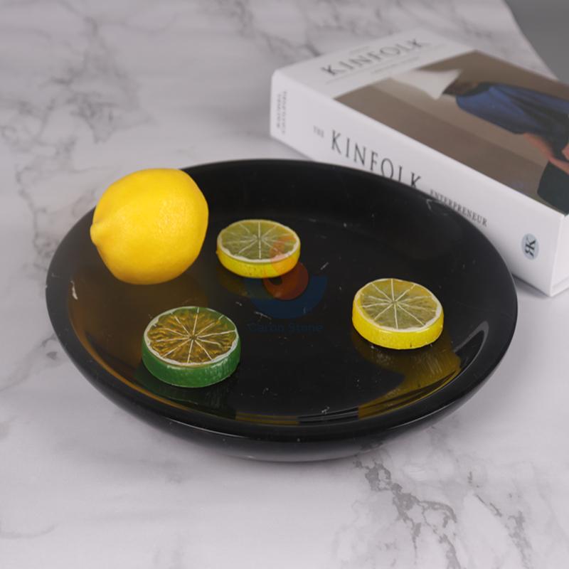 Black French Kitchen Marble Fruit Plate