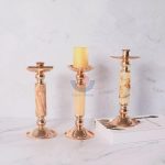 Luxury Yellow Onyx Candle Holder -