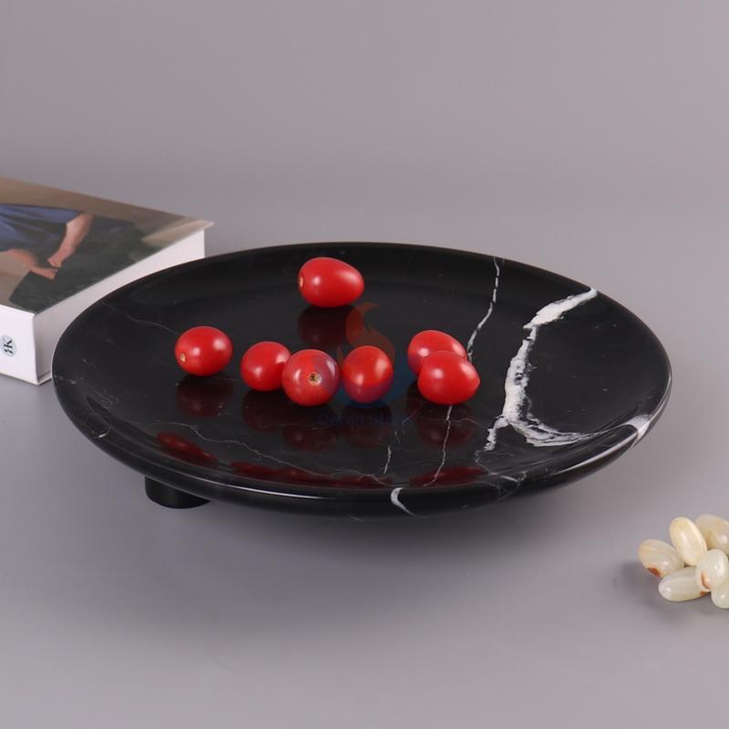 Black Marble Fruit Plate Marble Fruit Tray