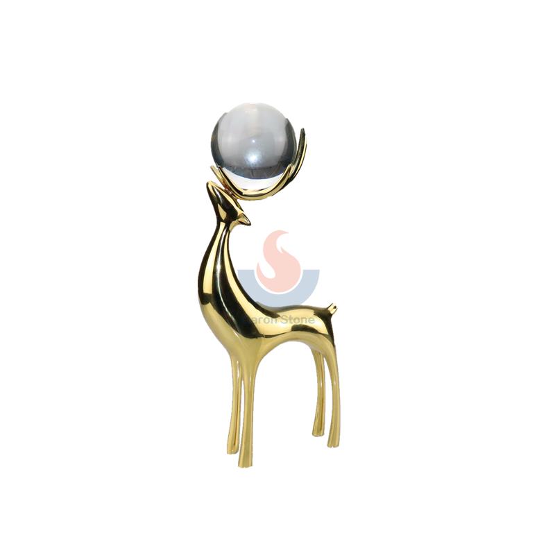 Luxury Golden Metal Deer Decoration Office Wine Cabinet Living Room Crafts Ins Gifts