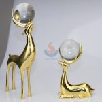 Luxury Golden Metal Deer Decoration Office Wine Cabinet Living Room Crafts Ins Gifts -