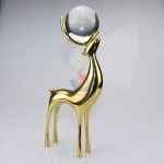 Luxury Golden Metal Deer Decoration Office Wine Cabinet Living Room Crafts Ins Gifts -