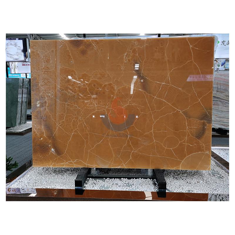 Popular decoration material luxury marble stone yellow agate onyx