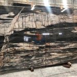 Factory Supply Translucent Brazilian Natural Stone Black Quartzite Big Slabs -