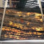 Factory Supply Translucent Brazilian Natural Stone Black Quartzite Big Slabs -
