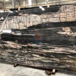 Factory Supply Translucent Brazilian Natural Stone Black Quartzite Big Slabs -