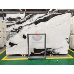 Panda White Marble Bookmatch Slab Wall Shower Flooring -