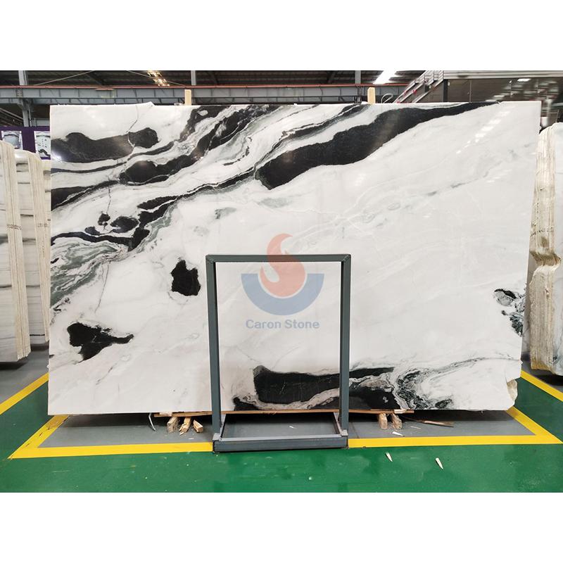 Panda White Marble Bookmatch Slab Wall Shower Flooring
