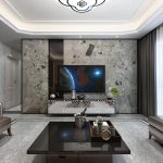 Natural Terrazzo Fossil Grey Marble Big Slab Engineered Size Marble -