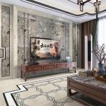 Natural Terrazzo Fossil Grey Marble Big Slab Engineered Size Marble -