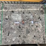 Natural Terrazzo Fossil Grey Marble Big Slab Engineered Size Marble -
